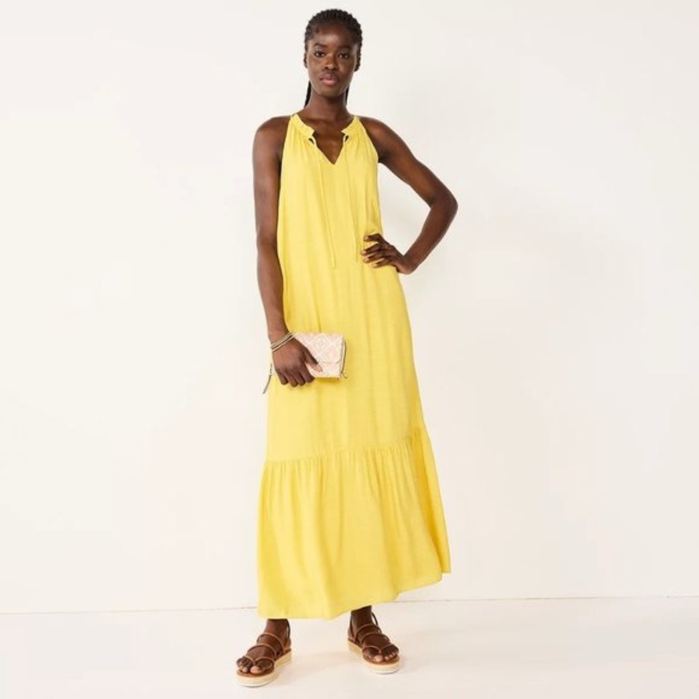 Nine West Sunny Yellow Maxi Dress